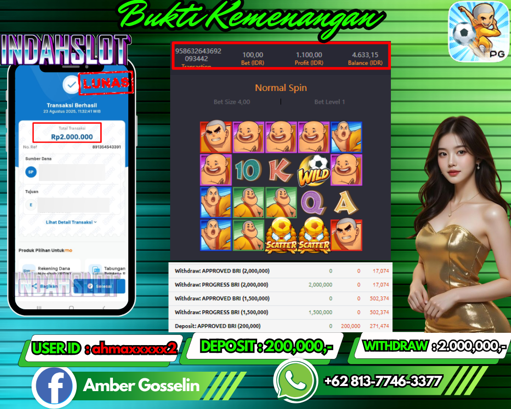 INDAHSLOT SHAOLIN SOCCER Rp.2.000,000,- LUNAS!!