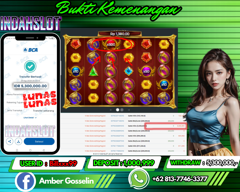 INDAHSLOT GATES OF OLYMPUS 1000 SUPER SCATTER Rp 5,300,000,- LUNAS!!