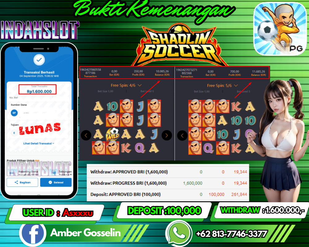 INDAHSLOT shaolin soccer Rp 1.600,000,- LUNAS!