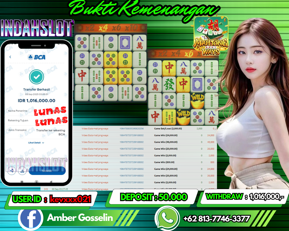 INDAHSLOT MAHJONG WAYS Rp 1,016,000,- LUNAS!!