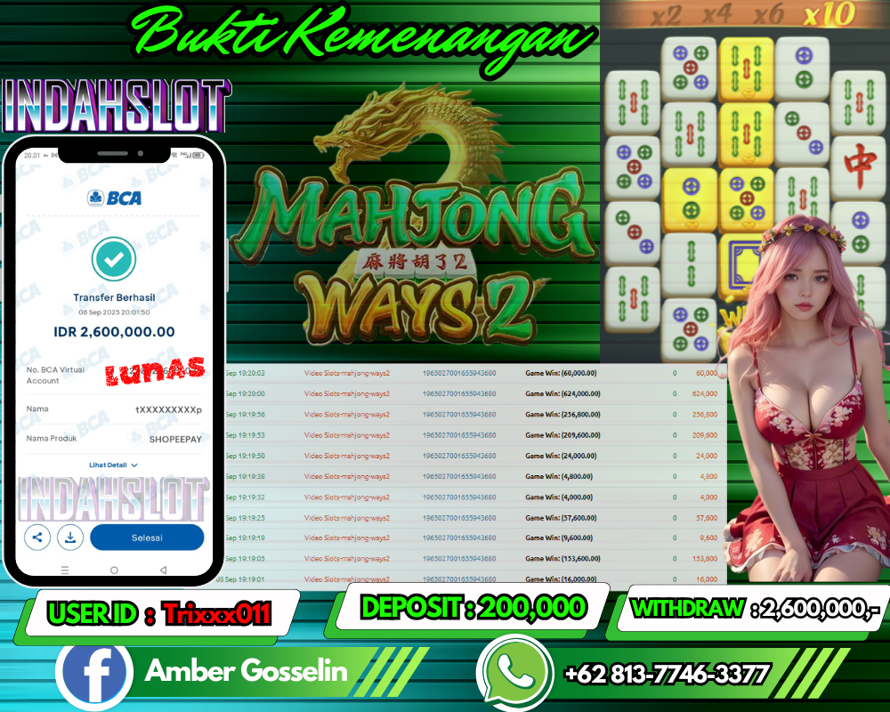 INDAHSLOT MAHJONG WAYS 2 Rp 2,600,000,- LUNAS!!