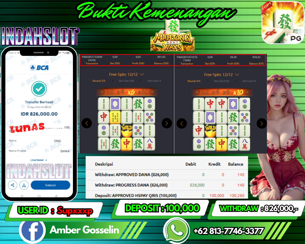 INDAHSLOT MAHJONG WAYS 1 Rp 826,000,- LUNAS!!