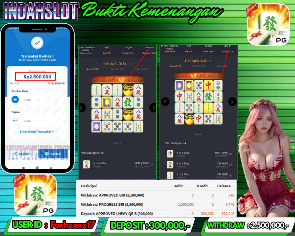 INDAHSLOT MAHJONG WAYS 1 Rp 2.500,000,- LUNAS!!