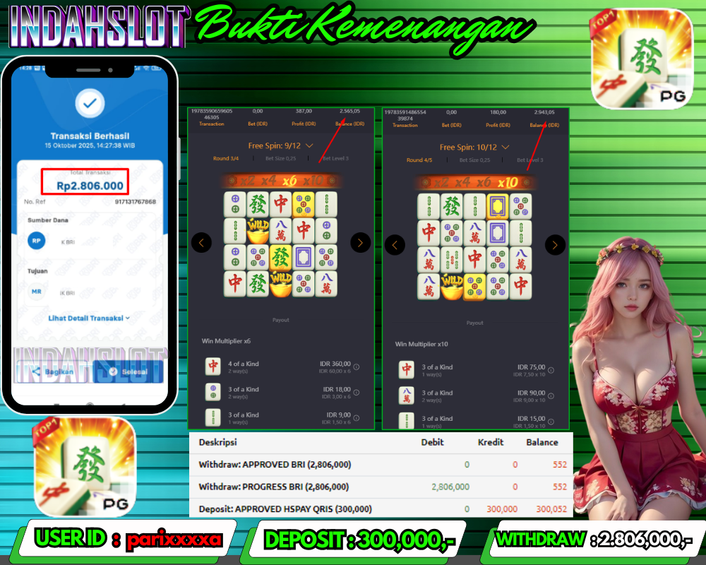 INDAHSLOT MAHJONG WAYS 2 Rp 2,806,000,- LUNAS!!