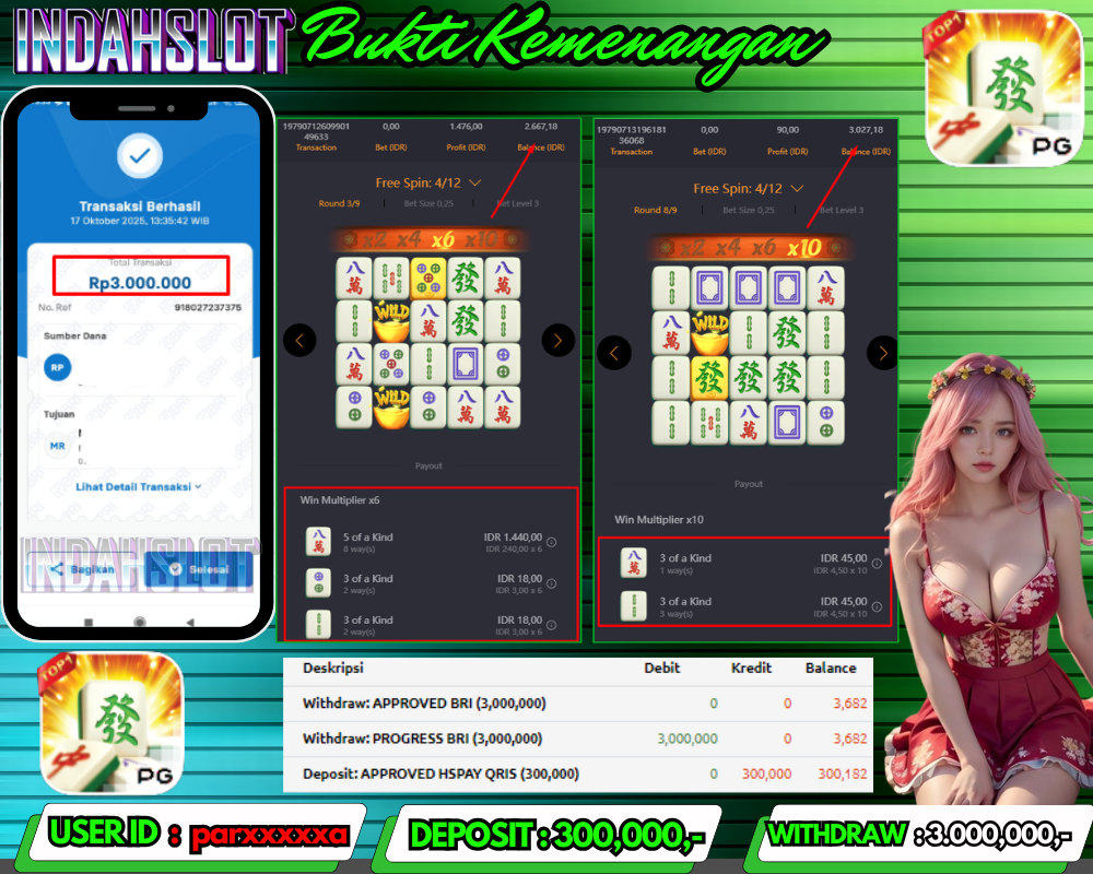 INDAHSLOT MAHJONG WAYS 1 Rp 3,000,000,- LUNAS!!