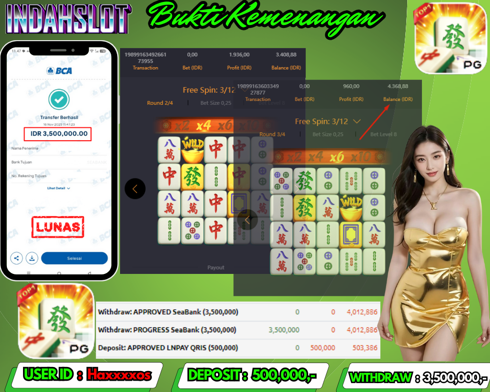 INDAHSLOT MAHJONG WAYS 1 Rp. 3,500,000,LUNAS