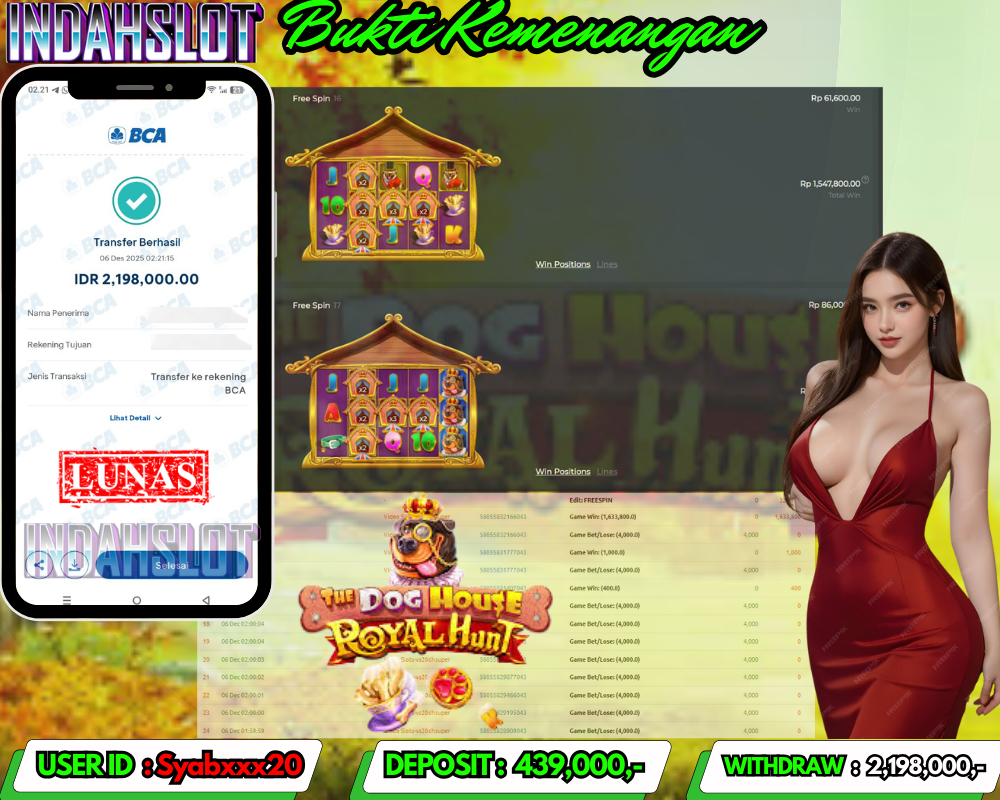 INDAHSLOT THE DOG HOUSE ROYAL HUNT Rp.2,198,000LUNAS