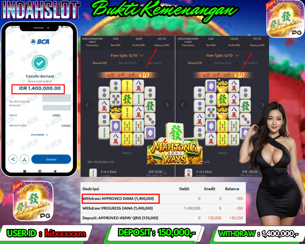 INDAHSLOT MAHJONG WAYS 2 Rp.1.400.000 LUNAS