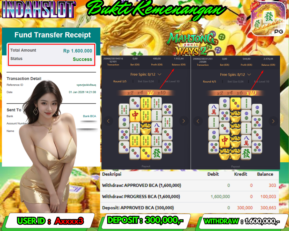 INDAHSLOT MAHJONG WAYS 2 Rp.1.600,000 LUNAS