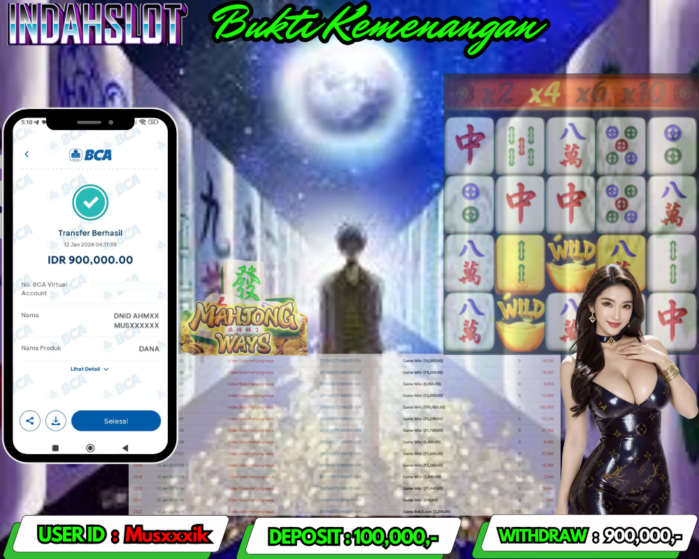 INDAHSLOT MAHJONG WAYS Rp.900,000 LUNAS